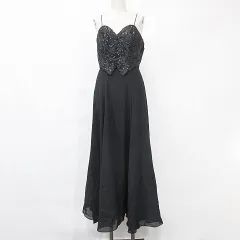 FAVIANA フォーマル パーティ ドレス ワンピース キャミワンピ ロング オーガンジー スパンコール 黒 ブラック 5/6