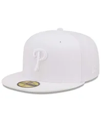 【送料無料】 ニューエラ メンズ 帽子 アクセサリー Mens Philadelphia Phillies White on White 59FIFTY Fitted Hat White