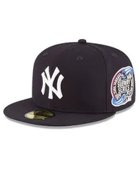 【送料無料】 ニューエラ メンズ 帽子 アクセサリー Mens Navy New York Yankees World Series Wool Team 59FIFTY Fitted Hat Navy