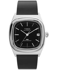 [Free Shipping] Timex Men's Watch Accessory Men's Mechanical Automatic Black Leather Watch 34mm Black