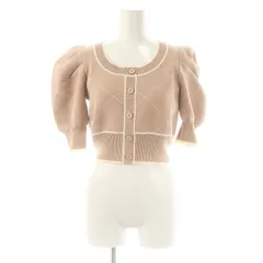 スナイデル SNIDEL 23SS バイカラークロップドニットプルオーバー カーディガン 五分袖 F ピンク 白 ホワイト /AT ■OS