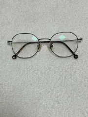 ラウンドメガネフレーム ブラウン メタル メガネフレーム 新品