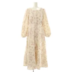 ウィルセレクション WILLSELECTION ツイード花柄ワンピース M オフホワイト ライトベージュ ピンク /DO ■OS