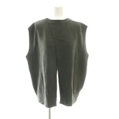 スローブ イエナ SLOBE IENA  23AW バックスリットベスト ニットベスト ダークグレー ノースリーブ クルーネック /AG ■OS