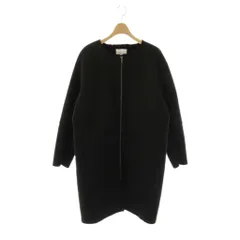 ローリーズファーム LOWRYS FARM ムートンコート ノーカラー ジップアップ L ブラック /HK ■OS