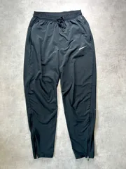 【ジュニア150-160】NIKE RUNNING ストライド ランニングパンツ Sサイズ 裾ジップ ウエスト紐 メッシュ切替 ブラック ドライフィット キッズ 陸上 ジョギング エクササイズ ナイキ スポーツウェア 150 160 黒