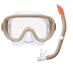 新品 リーフツアラー(REEF TOURER) シュノーケリングセット 10歳～大人用 波を被っても水が入りにくいシュノーケルと1眼広視界マスク アウトドアモデル 2点セット タン RC0117
