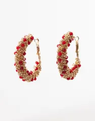 アクセサライズ レディース アクセサリー ピアス・イヤリング Accessorize statement multi beaded hoop earrings tone GOLD ゴールドのサムネイル