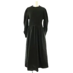 エレンディーク ELENDEEK フィット&フレアミックスワンピース ニット ロング ドッキング 01 ブラック /DF ■OS