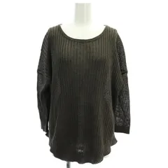 セオリーリュクス theory luxe 17SS JOLI LINEN TAM リネン ニット カットソー 七分袖 ラウンドネック 38 茶 ブラウン /MY ■OS ■AD ■PN