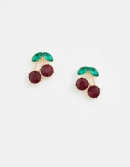 アクセサライズ レディース アクセサリー ピアス・イヤリング Accessorize cherry rhinestone stud earrings tone GOLD ゴールドのサムネイル