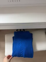 青色 ケーブル編み ニット セーター