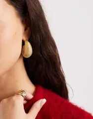 アクセサライズ レディース アクセサリー ピアス・イヤリング Accessorize textured large hoop earrings tone GOLD ゴールドのサムネイル