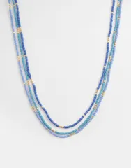 アクセサライズ レディース アクセサリー ネックレス・チョーカー・ペンダントトップ レース Accessorize delicate layered beaded necklace MID BLUEのサムネイル