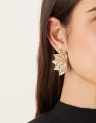 アクセサライズ レディース アクセサリー ピアス・イヤリング Accessorize textured petal statement earrings GOLD ゴールドのサムネイル