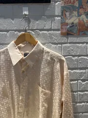 古着 シャツ 白 柄 L