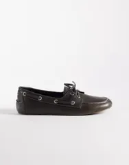 エイソス レディース シューズ ASOS DESIGN Montague boat shoes in burnished BLACK BURNISH ブラックのサムネイル