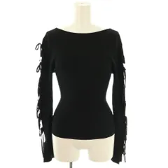 スナイデル SNIDEL 24SS ホールデザインニットプルオーバー カットソー 長袖 F 黒 /NR ■OS