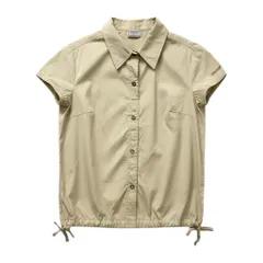 10c29 VERSACE SPORT ヴェルサーチ 半袖シャツ トップス 薄手 ストレッチ イタリア製 レディース 女性服 サイズ42 ベージュu02t