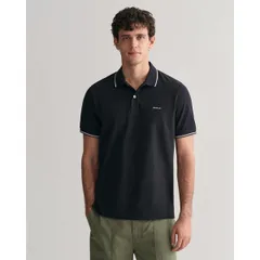 ガント メンズ トップス ポロシャツ Gantipped Pique Polo Shirt Black 005 ブラックのサムネイル
