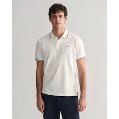 ガント メンズ トップス ポロシャツ Gantipped Pique Polo Shirt White 110 ホワイトのサムネイル