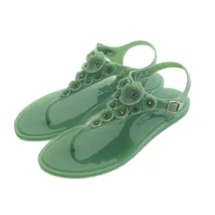 コーチ COACH ティーローズ マルチ ジェリー サンダル フラワーモチーフ US6B 23.0cm 緑 グリーン G2070 /MI ■OS