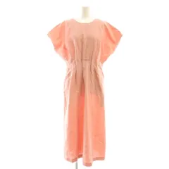 ザラ ZARA ウエストギャザーワンピース フレンチスリーブ リネン混 M ピンク /CX ■OS