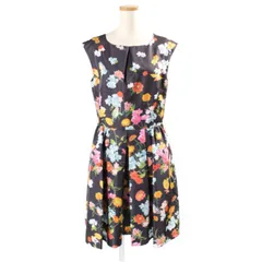 チェスティ Chesty フラワー プリント ノースリーブ ワンピース 膝丈 花柄 1 紺 /mm0516 ■PN