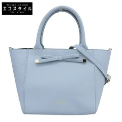 BLUE LABEL CRESTBRIDGE ブルーレーベルクレストブリッジ リボン レザー 2WAYバッグ ショルダーバッグ ハンドバッグ レディース ブルー