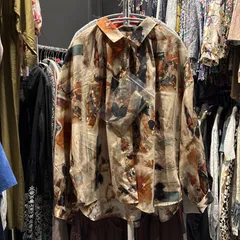 【東あずま店　併売品】　179/WG　NICOL CLUB　ニコルクラブ　ボウタイ　ブラウス シャツ トップス　レディース　blouse　shirt　Tops　ladies　長袖　マーブル　お呼ばれ　デート　オフィスカジュアル　食事会のサムネイル