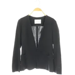 グリーンレーベルリラクシング ユナイテッドアローズ green label relaxing ノーカラーテーラードジャケット 40 黒 /MI ■OS