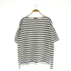 ルミノア Leminor バスクシャツ ボーダーTシャツ ボートネック 五分袖 オーバーサイズ フランス製 2 ブルー /MY ■OS