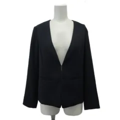 ナチュラルビューティーベーシック NATURAL BEAUTY BASIC ノーカラージャケット 総裏地 S 紺 ネイビー /XZ ■ECE003