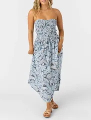 オニール レディース トップス ワンピース フラワー柄 ミディ フラワー ONeill Womens Devyn Palmetto Floral Midi Dresslate スレートのサムネイル