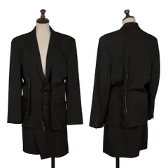 コムデギャルソンCOMME des GARCONS ウールステッチセットアップ 黒S