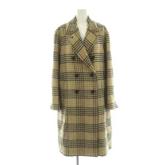 ナノユニバース nano universe ダブル釦チェックコート ウール 36 ベージュ チェック マルチカラー  ダブルブレスト 長袖 /AG ■OS