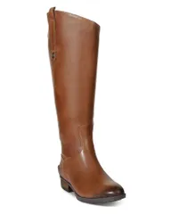 サムエデルマン レディース シューズ ブーツ・レインブーツ レザー ヒール Sam Edelman Womens Wide Calf Penny Round Toe Leather LowHeel Riding Boots Whiskey