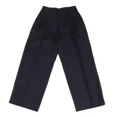 コムデギャルソンCOMME des GARCONS ウールストライプツータックパンツ 紺S