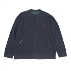 パパスPapas コットンGPロゴパッチ刺繍スウェットカーディガン 紺緑50Lのサムネイル