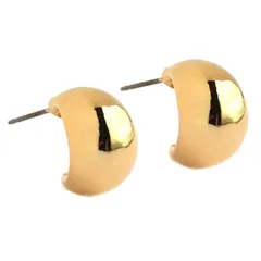 【新品】 [メロディーアクセサリー]日本製 ピアス イヤリング 金属アレルギー ぷっくり プランプ クリップ 18k (pe-n221) (ピアス, ゴールド)