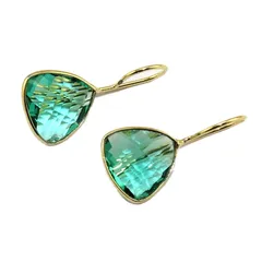 【新品】 Myesha Jewels ブルートパーズ クォーツ 兆形 ドロップ ダングル ファッション イヤリング ジュエリー ファンシー パーティーウェア イヤリング 女の子 レディース 無料ジュエリーボックス付き