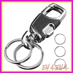 [YINKE] キーホルダー カラビナ 車 バイク キーリング ワンタッチ 高い耐久性 キーケース おしゃれ軽量 簡単に取り付 ブラック メンズ 1