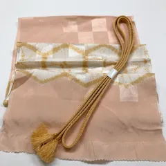 ［7404］帯締め 帯揚げ セット 亀甲花文様 正絹 着物 帯絞め