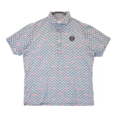 サイズ：L AND PER SE アンパスィ  半袖ポロシャツ メガネ 総柄 ホワイト系 [240101647724] ゴルフウェア メンズ ストスト