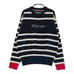 サイズ：M TOMMY HILFIGER GOLF トミー ヒルフィガーゴルフ  ニットセーター ボーダー柄 ブラック系 [240101652884] ゴルフウェア レディース ストスト