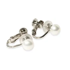 【新品】 [クレインズコレクション]長期 日本製 天然 淡水パール 真珠 ピアス イヤリング ボタンシェイプ 金属アレルギー対応 選べるサイズ&カラー 修理交換対応可 自社生産 ケース・お手入れクロス・巾着袋付 ホワイト ピンク(TE8mm WH-SV) 0