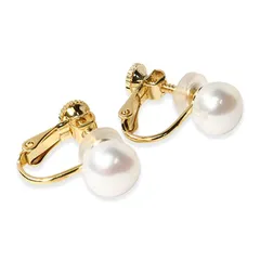 【新品】 [クレインズコレクション]長期 日本製 天然 淡水パール 真珠 ピアス イヤリング ボタンシェイプ 金属アレルギー対応 選べるサイズ&カラー 修理交換対応可 自社生産 ケース・お手入れクロス・巾着袋付 ホワイト ピンク(TE8mm WH-GD) 0