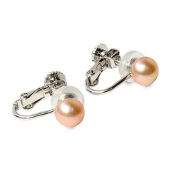 【新品】 [クレインズコレクション]長期 日本製 天然 淡水パール 真珠 ピアス イヤリング ボタンシェイプ 金属アレルギー対応 選べるサイズ&カラー 修理交換対応可 自社生産 ケース・お手入れクロス・巾着袋付 ホワイト ピンク(TE6mm PK-SV) 0