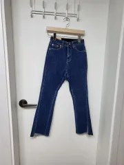 Sサイズ 286 ブーツカット 裾 スリット ウエスト 内側バンディング デニム