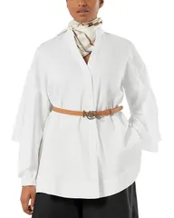 マリナリナルディ レディース トップス シャツ フリル Marinaldi Uscitagoraio Ruffled Sleeve Tunic Optical White ホワイトのサムネイル